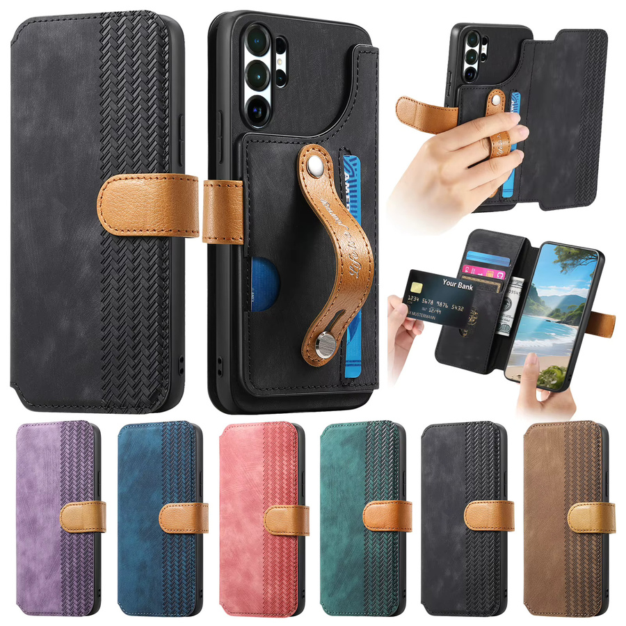 Leder-Handyhülle mit Kartenfächern, Standfunktion und RFID-Schutz für Samsung Galaxy S26 Ultra S25 Plus S24 S23 S22 S20 in Blau oder Braun - Bild 5