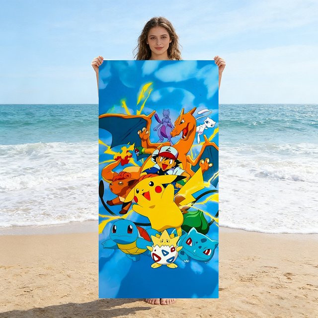 Potdemiel Pokémon Mikrofaser-Handtuch, schnelltrocknend, Multicolour - Bild 1