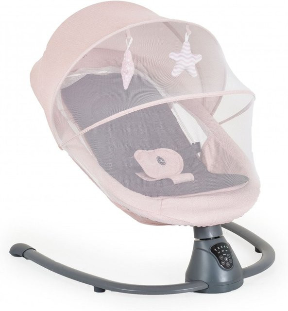Elektrische Babywippe Cangaroo Zara mit Schaukelfunktion, Musik, Timer und Moskitonetz in Rosa - Bild 1