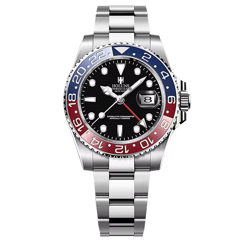 HOLUNS Armbanduhr Automatik, Edelstahl, Silber, Schwarz, Herren - Bild 6