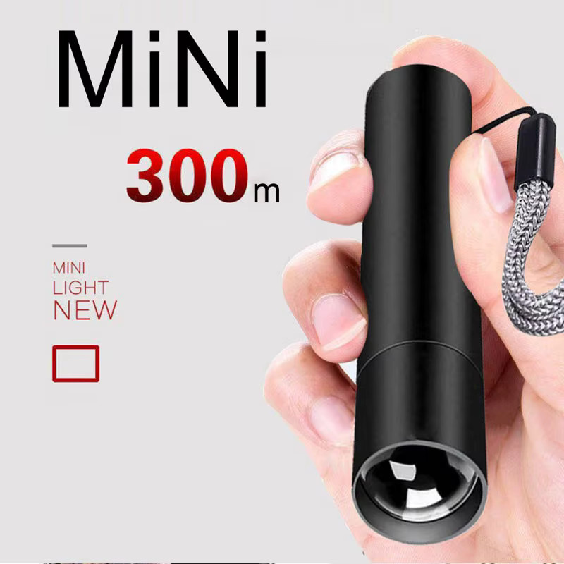 ESMARTER Mini-Teleskop-Zoom-Taschenlampe in Schwarz, USB wiederaufladbar, wasserdicht mit 3 Lichtmodi - Bild 2
