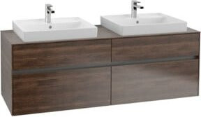 Villeroy & Boch Waschtischunterschrank Collaro in Braun Matt mit LED-Beleuchtung und internen Schubladen, B/T/H: 160 x 54,8 x 50 cm - Bild 1