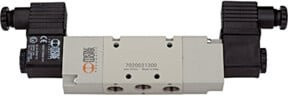 Riegler 5/2-Wegeventil, Differenzialkolben, elektrisch, bistabil, G 1/8, 12 V DC, Silber, Aluminium - Bild 1