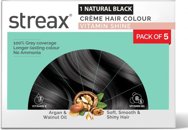 Streax Creme Permanente Haarfarbe Naturschwarz, 45g, Damen - Bild 1