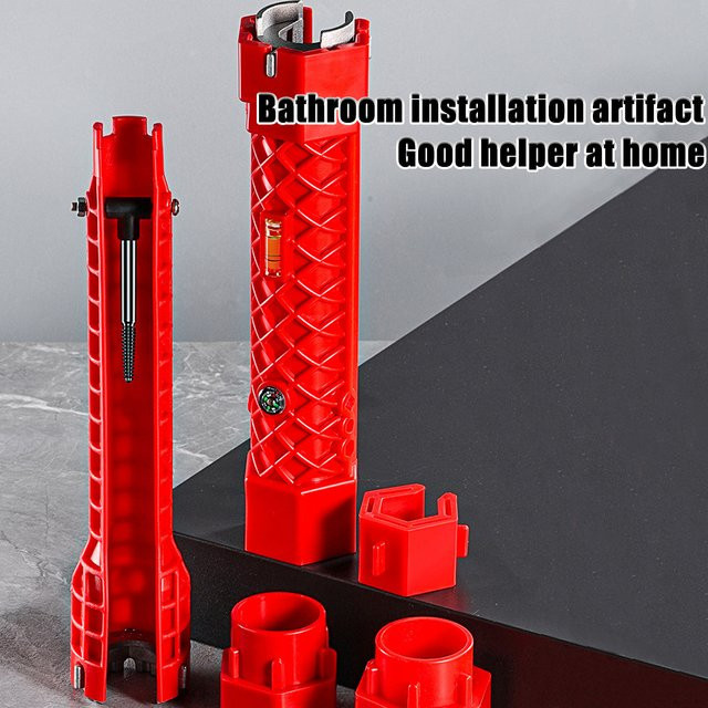 NIUXIANG 14-in-1 Multifunktions-Wasserhahnschlüssel in Rot für Küchenarmaturen und Abflussrohre zur Installation und Wartung - Bild 1