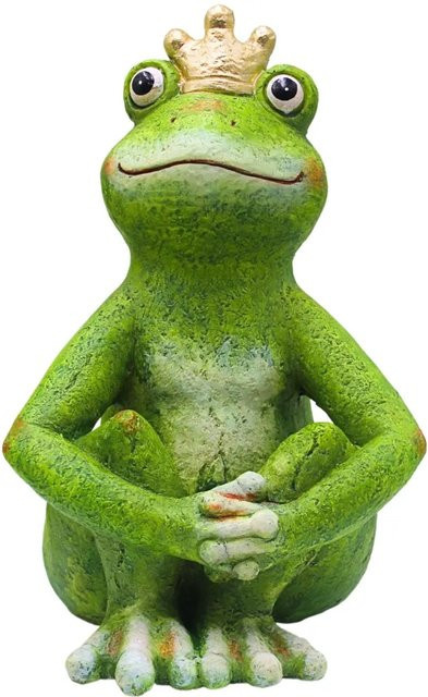 Dekohelden24 Froschkönig Dekofrosch aus Keramik in Grün, B/T/H: 22 x 23 x 34 cm - Bild 1