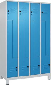 C+P Z-Spind Classic PLUS mit 8 Fächern, Füße, Sicherheits-Drehriegel, Grau/Blau, B/H/T: 120 x 195 x 50 cm - Bild 1