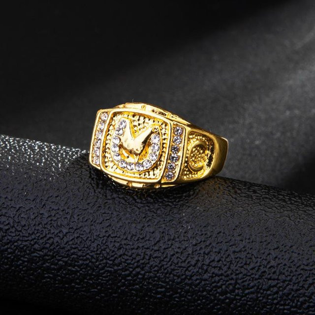 YIRAN Herrenring Pferdekopf, Gold, Diamant, Zirkonia, Unisex - Bild 1