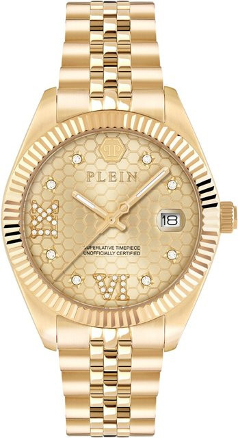 Philipp Plein Damenuhr, Quarz, Edelstahl, Gold, 34 mm, 5 ATM - Bild 1