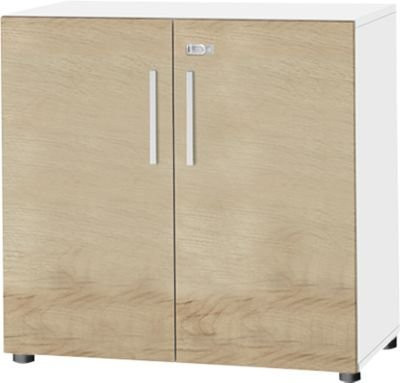Schäfer Shop Select Schrank SET UP mit 2 Türen, abschließbar, Weiß/Wildeiche, B/T/H: 80 x 42 x 78,8 cm - Bild 1