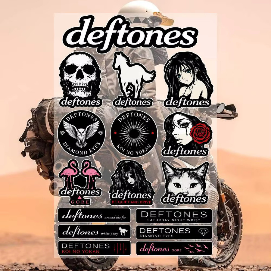 D-eftones Ästhetische Graffiti-Aufkleber aus wasserfestem PVC in Multicolour für Motorrad, Skateboard, Auto und Helm - Bild 2