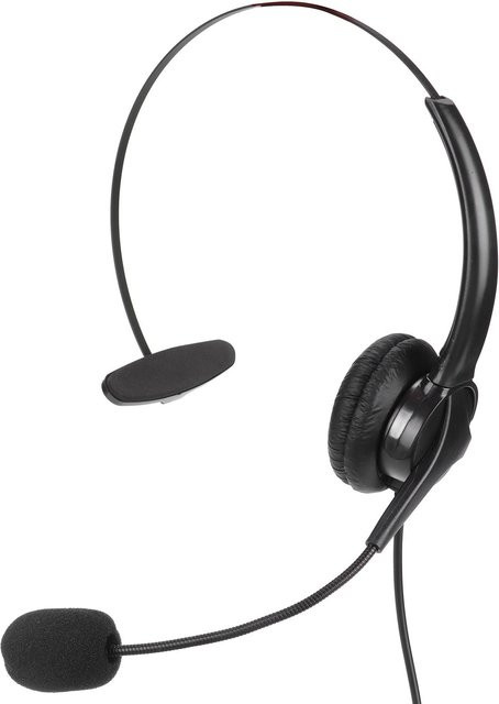 KONNWEI Callcenter-Kopfhörer mit Geräuschunterdrückung und Mikrofon, 3,5 mm Jack, Schwarz - Bild 1