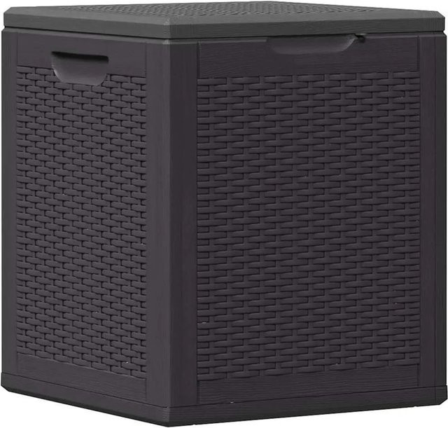Furnicato Garten-Aufbewahrungsbox in Schwarz mit Rattan-Optik, Volumen: 90 l - Bild 1