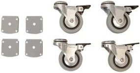 Stier Rollensatz 501-33 für höhenverstellbare Schreibtische in Silber, 75mm - Bild 1