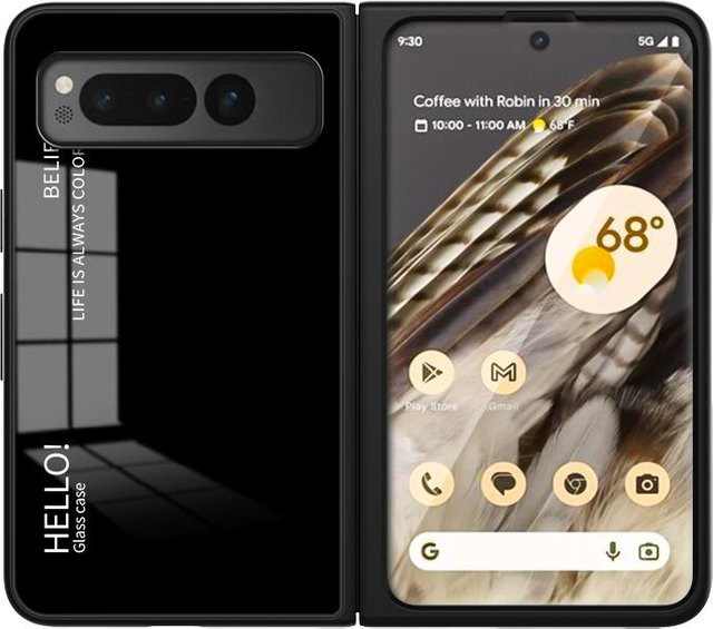 Google Pixel Fold Glas-Handyhülle mit Farbverlauf in Black - Bild 1