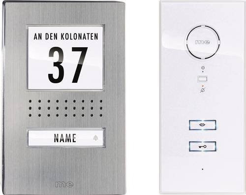 M-e modern-electronics ADV 111 WW Audio Vistadoor Türsprechanlage Kabelgebunden Komplett-Set in Silber aus Edelstahl - Bild 1
