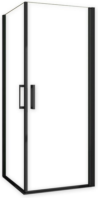 AICA Duschkabine Eckeinstieg mit Schwingtür aus 8mm ESG-Glas mit Nano-Beschichtung, Schwarz, B/T: 100 x 100 cm, Höhe: 200 cm - Bild 1