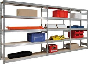Regalwerk BERT Großfachregal Grundfeld aus Stahl in Grau, H x B x T: 300 x 128,5 x 30 cm - Bild 1