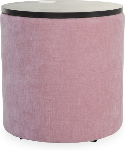 Nachtkonsole HUKLA in Pink mit Stoffbezug für dein Schlafzimmer, B/T/H: 48 x 19 x 50 cm - Bild 1