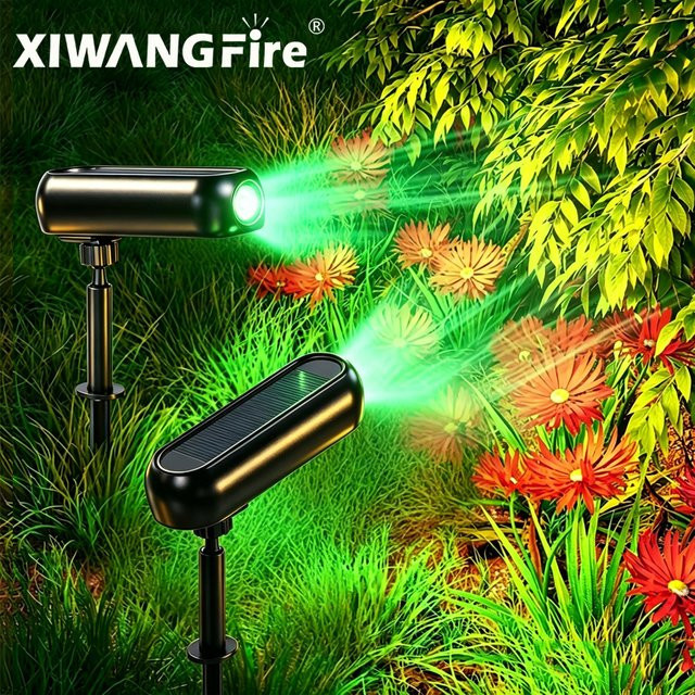 XIWANGFIRE Solarleuchte für den Außenbereich, wasserdichte Solar-Gartenleuchte in Schwarz zur Dekoration von Gartenwegen und Rasenflächen - Bild 1