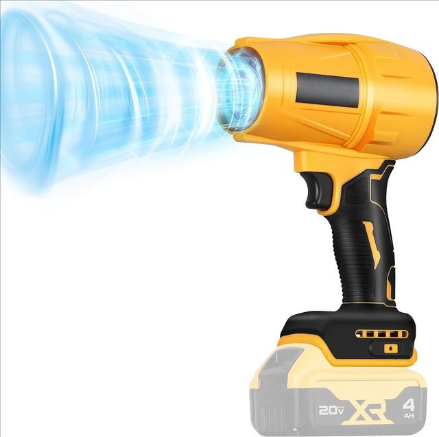 DEWALT Elektrischer kabelloser Laubbläser für 20V Akku in Gelb, Hochgeschwindigkeits-Staubgebläse und tragbarer Jet-Lüfter zur Terrassenreinigung - Bild 1
