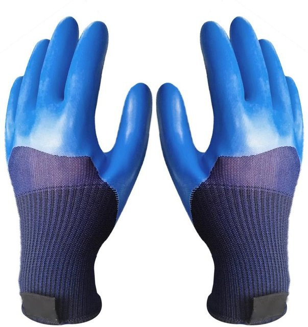 CosyHome Latex Arbeitsschutzhandschuhe blau, rutschfest und wasserdicht - Bild 1