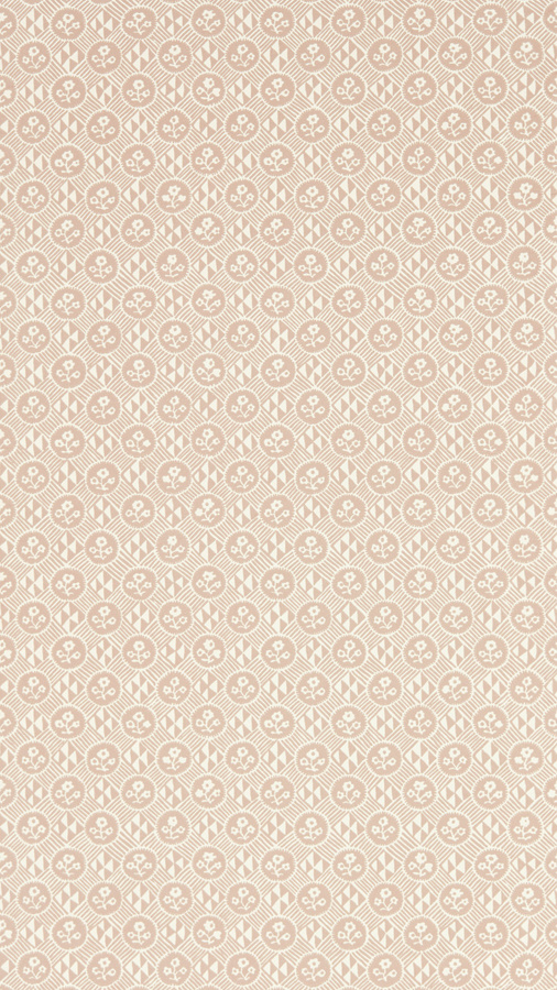 Zoffany Tapete Diamonds & Flowers in Tuscan Pink mit floralem und botanischem Design - Bild 1
