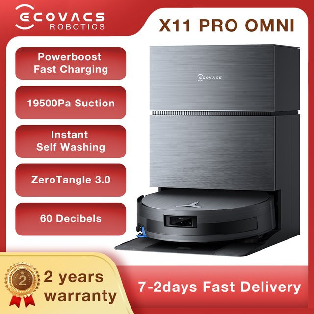 ECOVACS DEEBOT X11 PRO OMNI Kehrroboter-Staubsauger mit Saugmopp in Schwarz - Bild 1