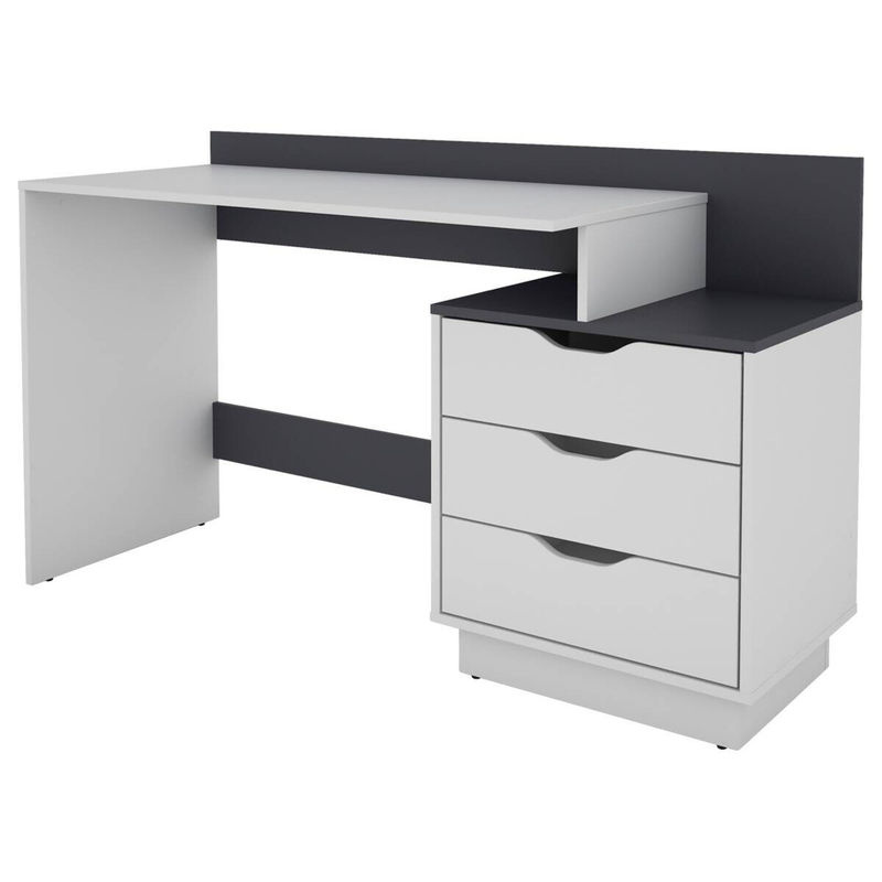 byLIVING Schreibtisch BELFAST modern in Weiß/Anthrazit, B/H/T: 138 x 83,5 x 51,5 cm - Bild 3