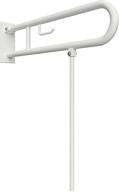 Brillantbad BELP Stützklappgriff in U-Form mit Toilettenpapierhalter und Standfuß aus Eisen in Weiß, H x B x T: 82,9 x 100 x 82,9 cm, Traglast 120 kg - Bild 1