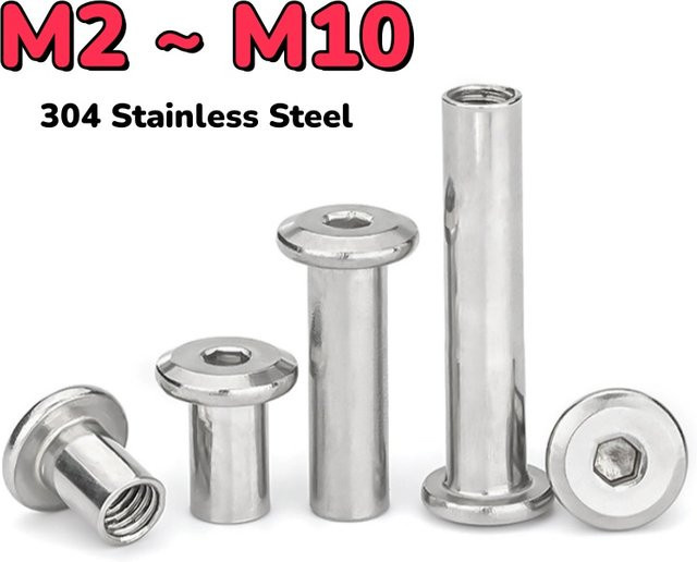 Yiqianyuan Flache Innensechskant Möbel Nieten aus 304 Edelstahl in Silber - Bild 1