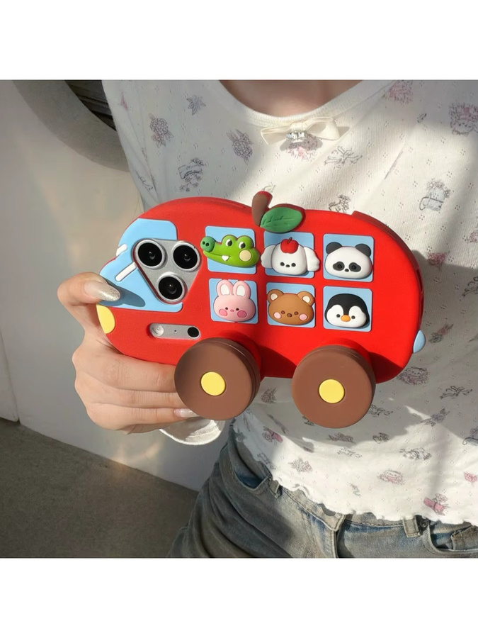EOENKK Stoßfeste 3D-Tier Handyhülle aus Silikon für iPhone 17 16 15 14 13 12 Pro Max Plus und 16e 17Pro mit Cartoon-Design - Bild 6