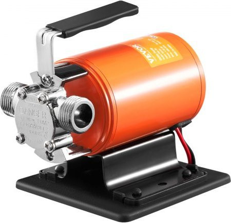 VEVOR Wassertransferpumpe 12V DC 23 l/min 75W mit Saugschlauch und Sieb in Orange - Bild 1