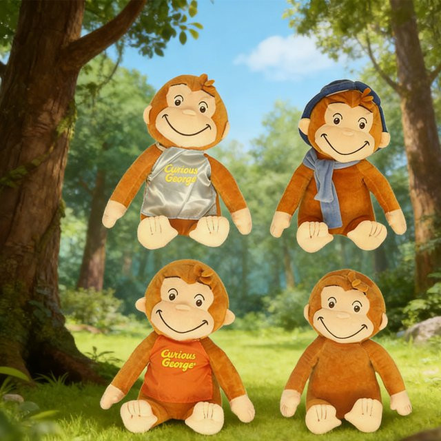 Molutian Curious George Plüschtier, Affe, 30cm, Braun - Bild 1