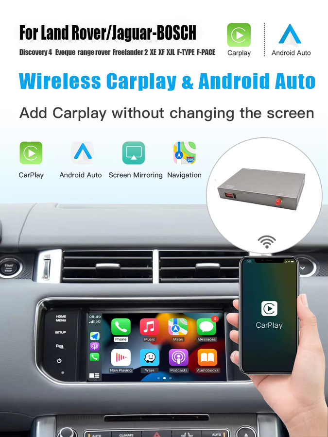 AUTOABC Drahtloses CarPlay und Android Auto Car Kit Freisprecheinrichtung für Jaguar Land Rover Discovery 4, Range Rover Evoque, Freelander 2, XE, XF und XJL - Bild 6