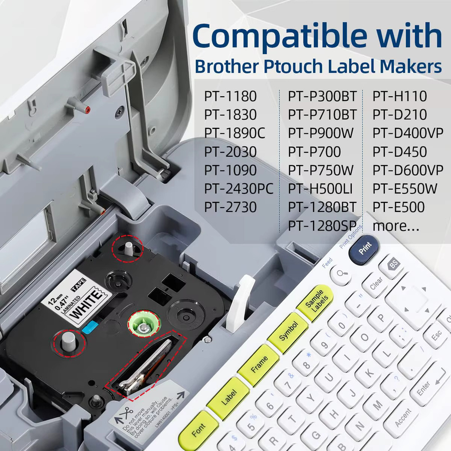 Labelife Laminierte Etikettenbänder kompatibel mit P-touch PTH110, wasserfest und ölbeständig, Mehrfarbig (Schwarz, Gold) - Bild 2
