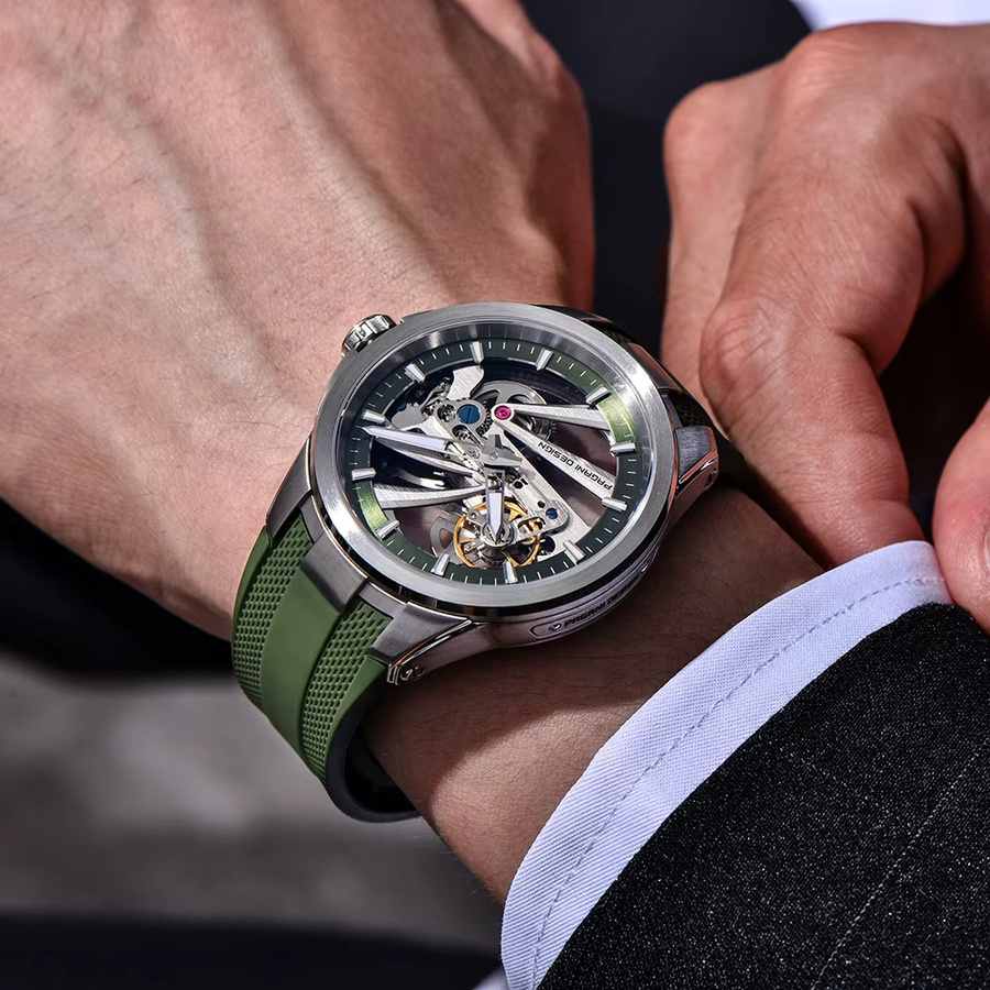 PAGANI DESIGN Armbanduhr Automatik, Edelstahl, Grün, Herren - Bild 5
