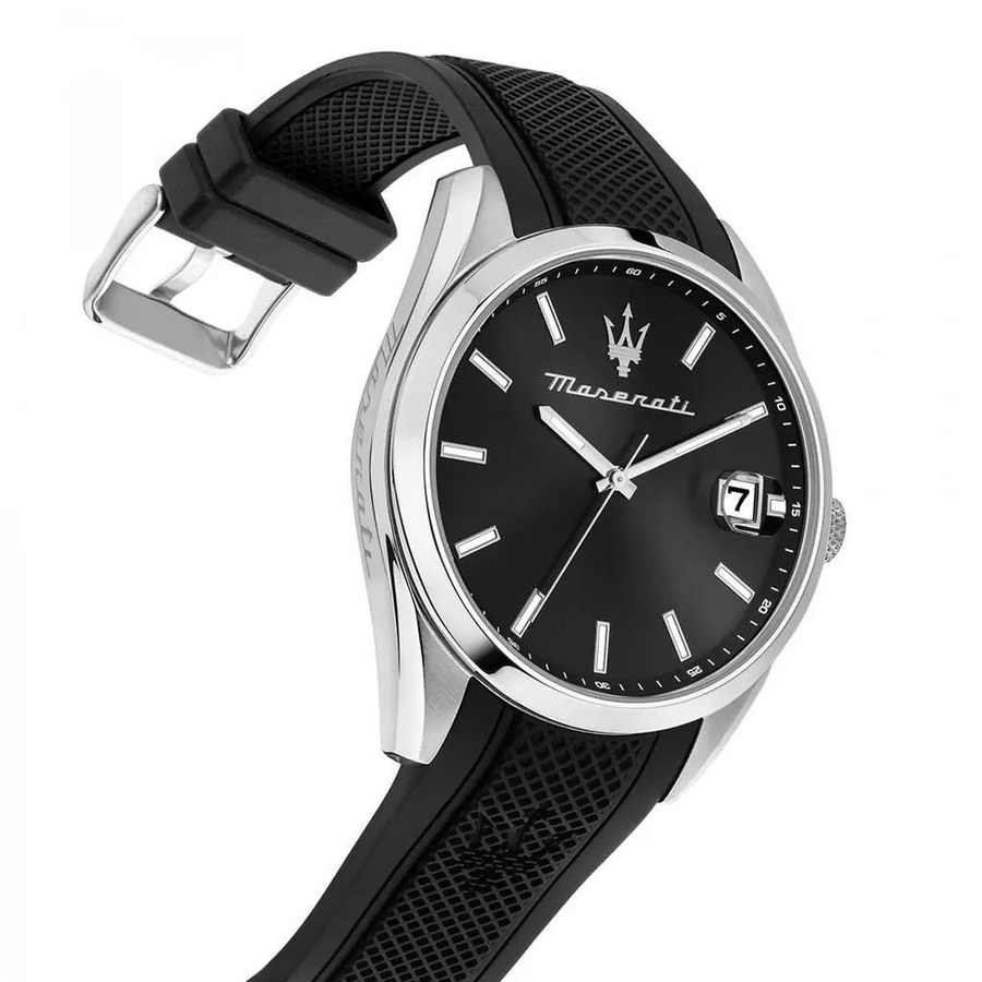 Maserati Herrenuhr Attrazione, Quarz, Edelstahl, Silikon, 43 mm, Schwarz - Bild 4