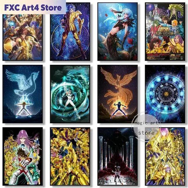 Kayou Saint Seiya Anime Leinwandgemälde Rahmenloses Wandkunstbild in Mehrfarbig - Bild 1