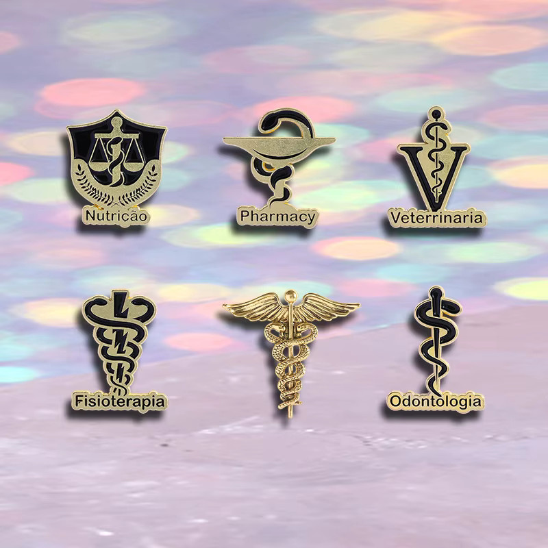 QIHE JEWELRY Brosche, Caduceus Schlange Emaille, Arzt Krankenschwester - Bild 3