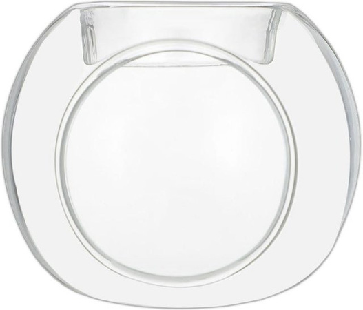 Runder Glas-Kerzenhalter für Tealights in Transparent und Weiß zur Tischdekoration