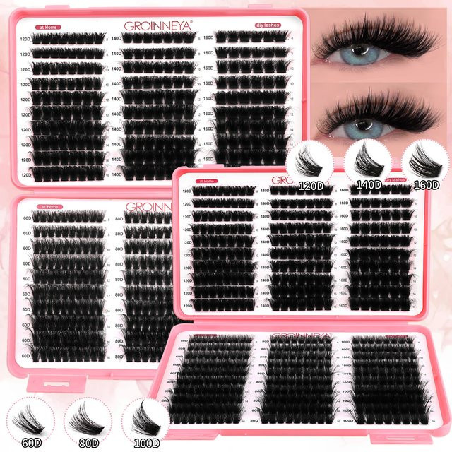 GROINNEYA Wimpern-Cluster, DIY-Wimpernverlängerung, Unisex - Bild 1