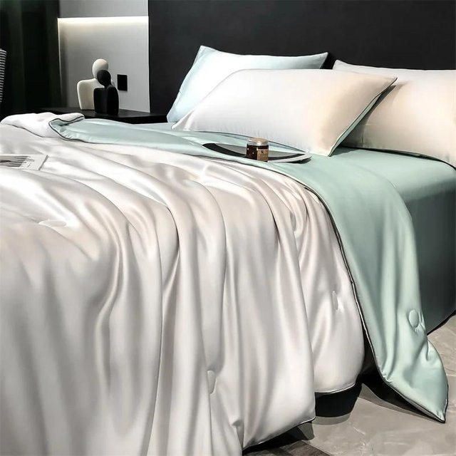 Sommerdecke aus 100 % Lyocell-Seide von Your Warm Home, eiskühlend und weich, Weiß, B/T: 180 x 220 cm, 3er-Set - Bild 1