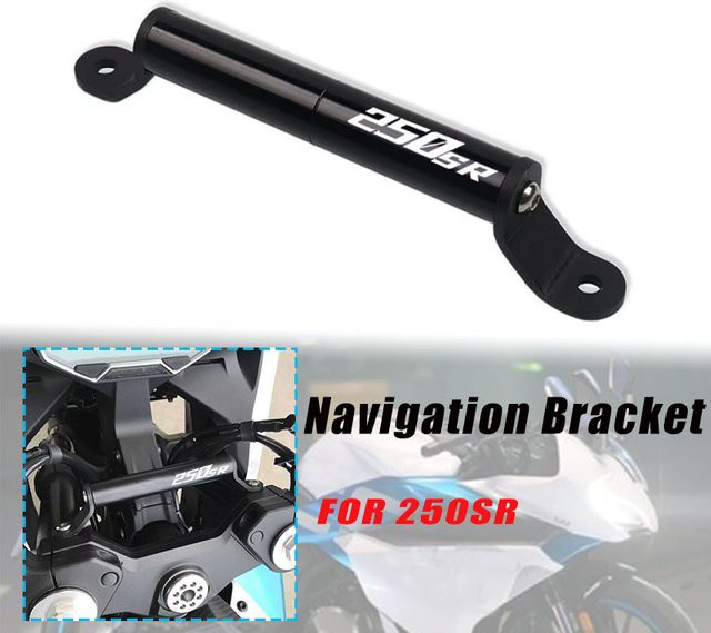 HICurves Motorrad Navigationshalterung für SR250 250SR 300SR in Schwarz zur Befestigung von Handy und GPS - Bild 1