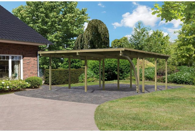 Doppelcarport Eco Karibu mit einem Einfahrtsbogen B: 527 cm, T: 576 cm - Bild 1