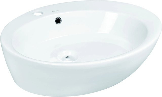 Kerra Aufsatzwaschbecken KR-726 aus Keramik in Weiß Glänzend, oval - Bild 1