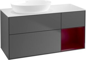V&B Waschtischunterschrank Finion in Anthrazit mit Regal, Breite: 120 cm, Tiefe: 50,1 cm, Höhe: 50,1 cm - Bild 1