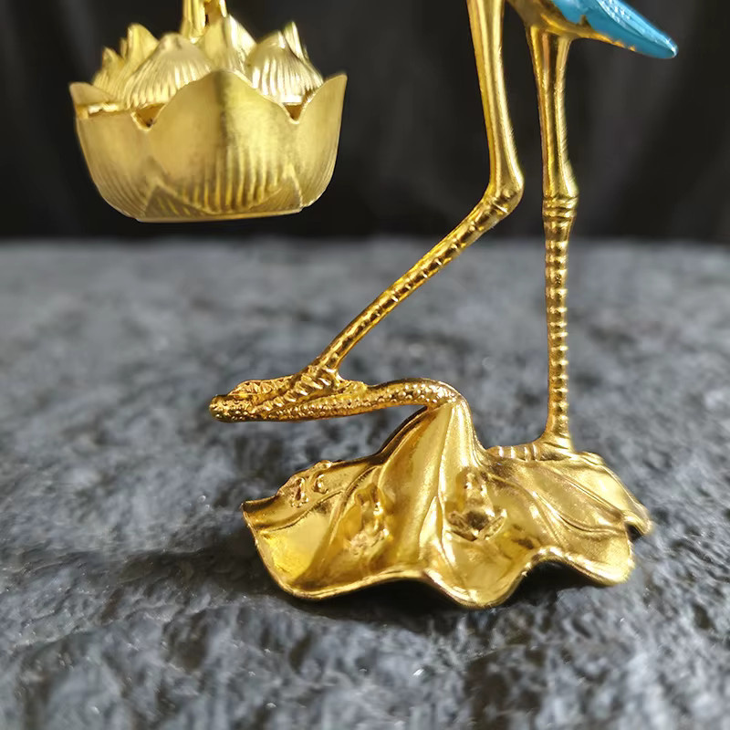 YXYMCF Räucherstäbchenhalter aus Metall in Gold als hängender Aroma-Brenner für dein Zuhause - Bild 2