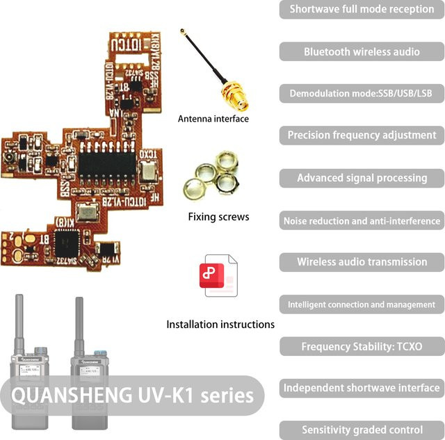 IOTCU V1.2B Bluetooth und Kurzwellen-SSB PCB Mod-Kit für Quansheng UV-K1 K18 Walkie-Talkie zur HF AM FM SSB USB LSB Aufrüstung - Bild 1