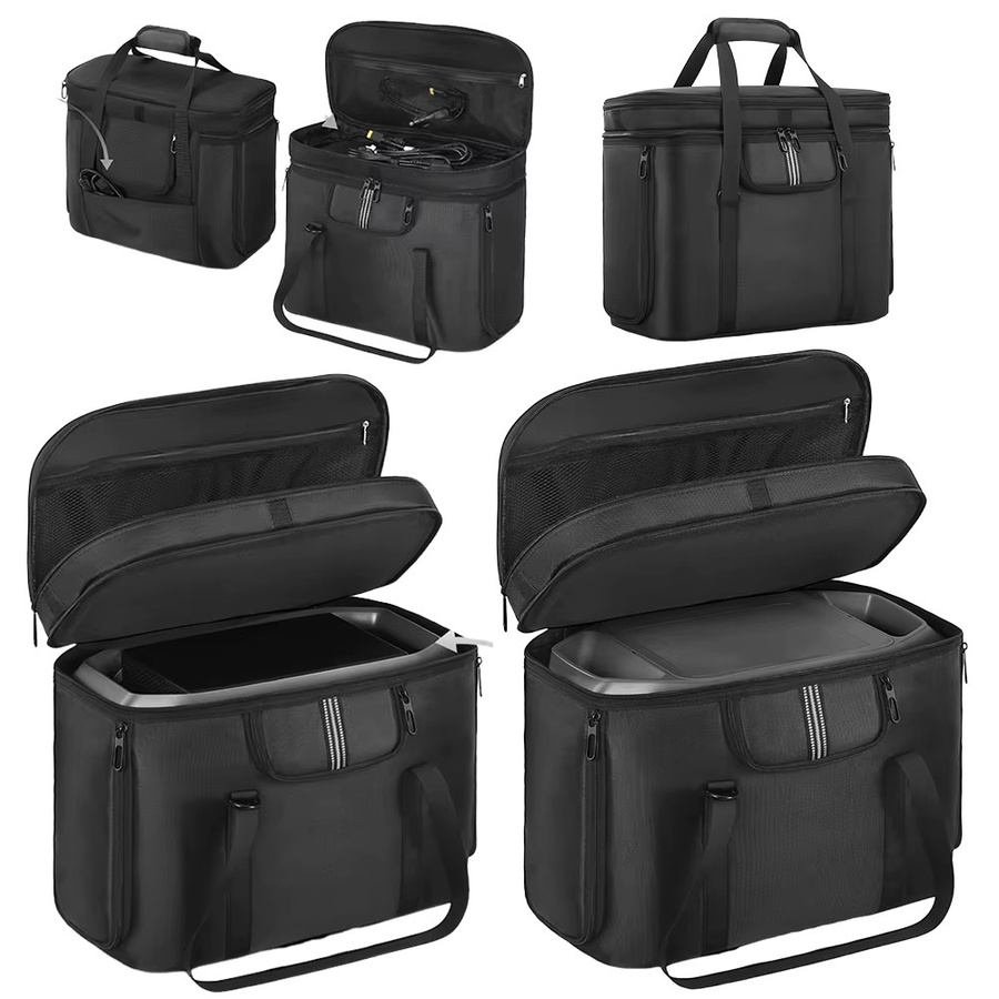 ALLOYSEED Wasserfeste Reise-Tragetasche mit Schultergurt und Griff für Ecoflow Delta 3 Plus, Schwarz - Bild 5